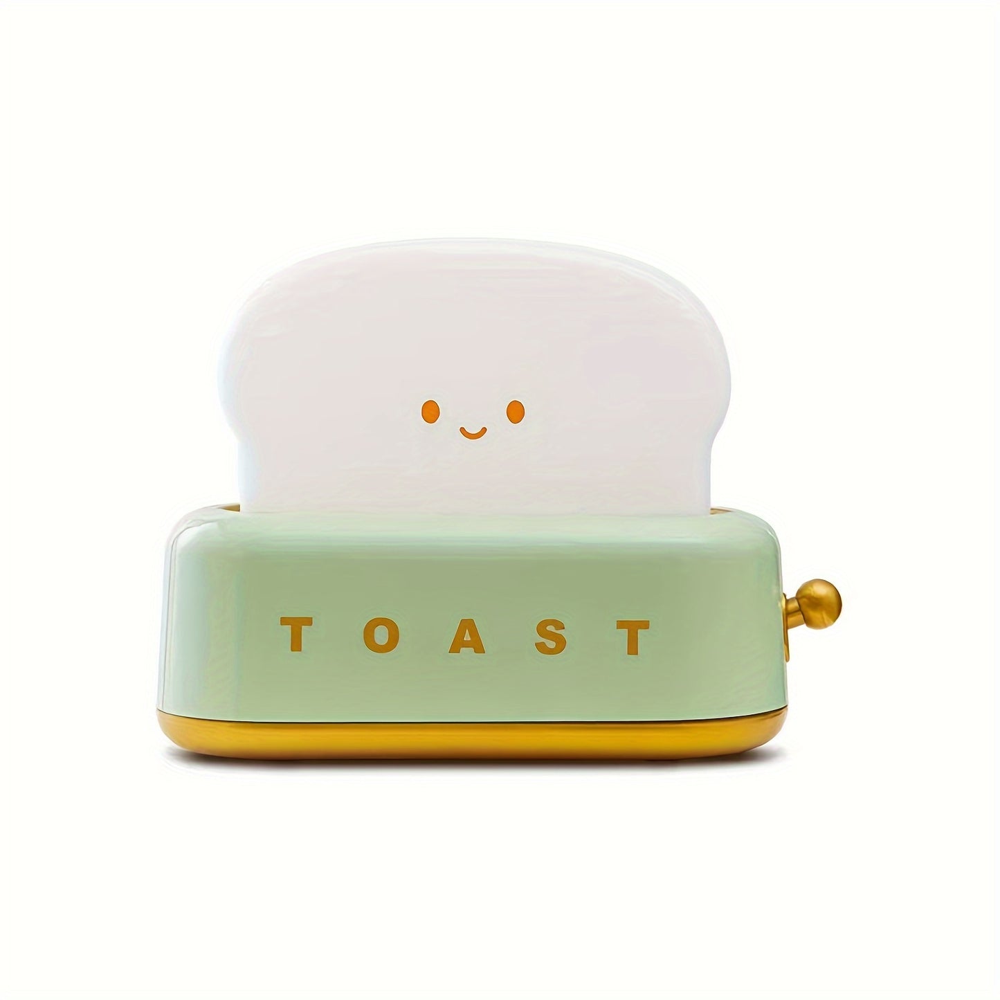 3000K USB Rechargeable Cute Toaster Shape LED Table Lamp, Heartwarming Decorative Table Lamp Toast Bread LED Night Light Creative Design Bread Night Light Suitable for Family use Perfect Birthday Christmas Gift(Green/Orange/Pink) - KYAAN