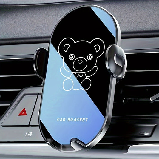 1pc Car Mobile Phone Bracket The New Car With Navigation Support Rack Bear Cartoon Car Air Outlet Fixed Mobile Phone Rack - KYAAN