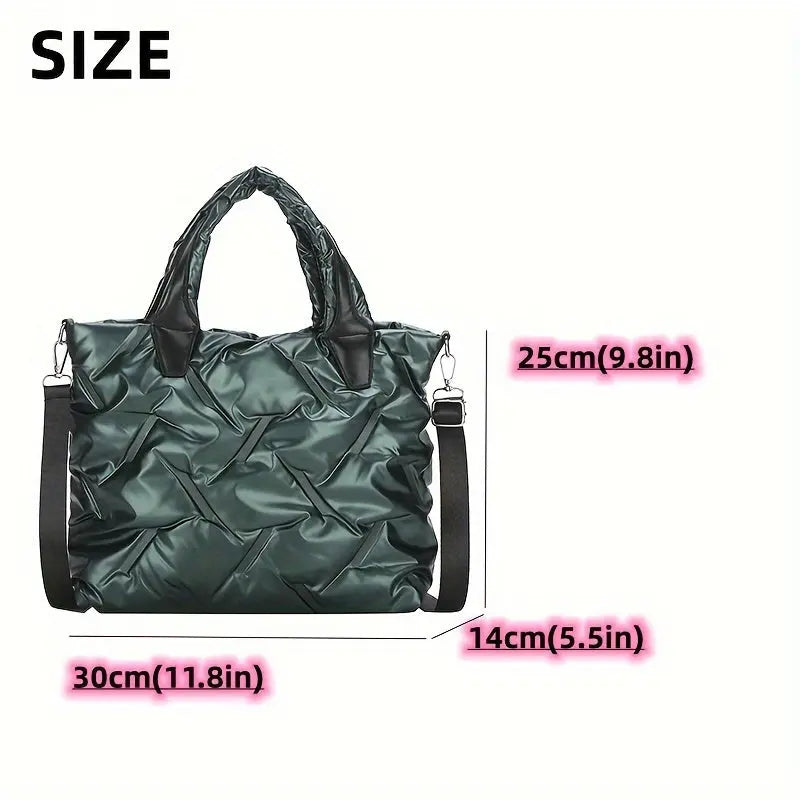 Lightweight Puffer Tote Bag, Soft Padded Shoulder Bag, Fashion Quilted Handbag For Women - KYAAN