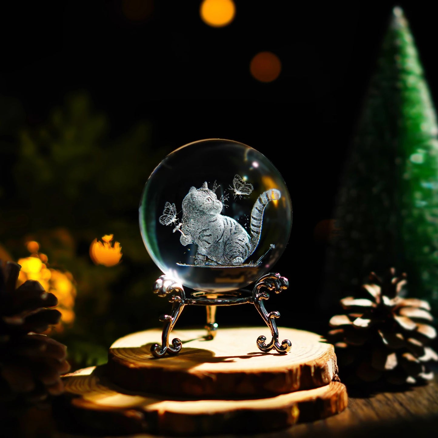 Crystal Ball Laser Engraved Desktop Ornament