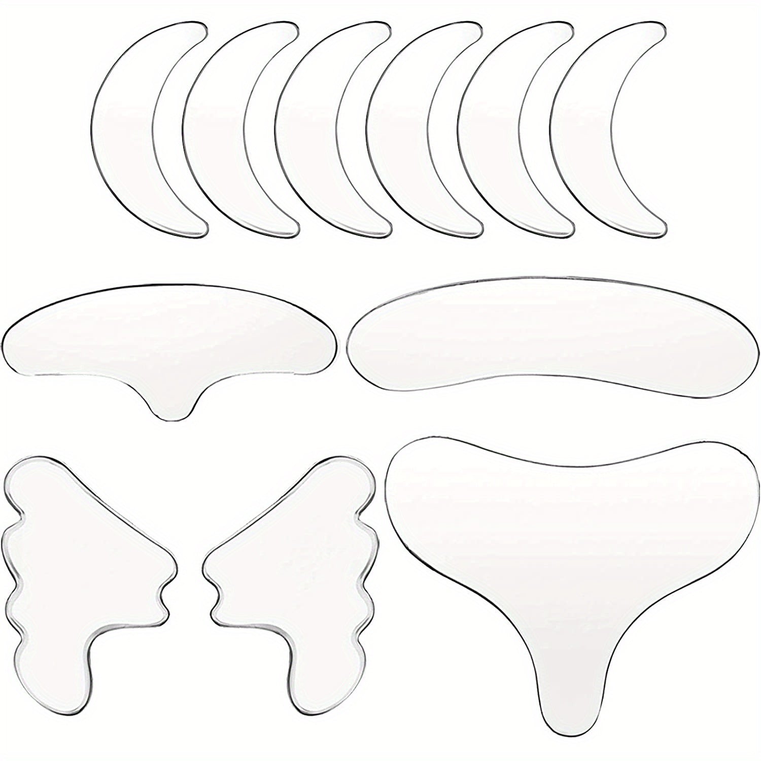 11pcs Reusable Silicone Wrinkle Patches for Face, Forehead, Neck, and Eyes - Facial Lifting and Skin Care Tool - KYAAN