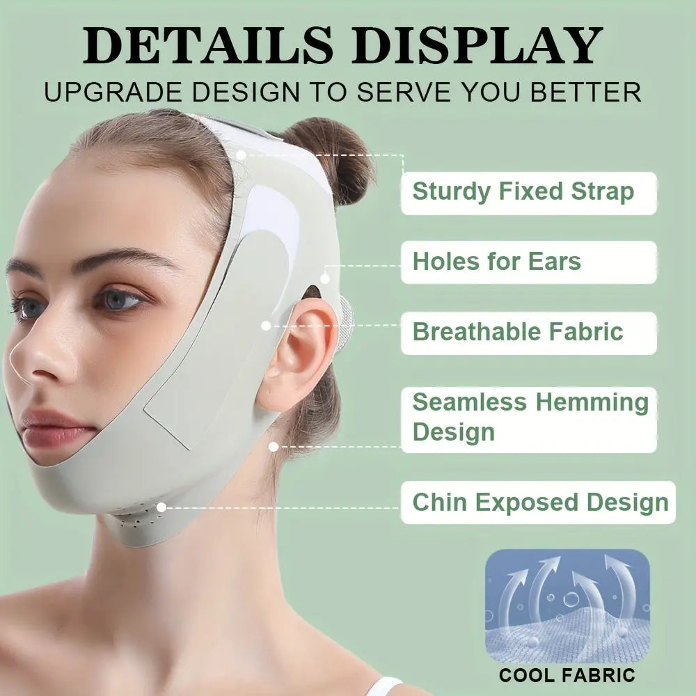 Reusable V Line Lifting Mask, Double Chin Reducer Chin Strap, Lift And Tighten The Face To Prevent Sagging, Ultra-thin Comfortable Reusable Summer Face Belt - Facial Care Gifts For Mother - KYAAN