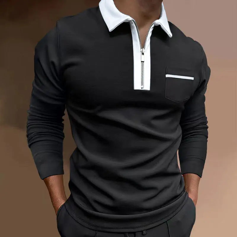 Fashion Slim Fit Pocket Long Sleeve Men's T-shirt - KYAAN