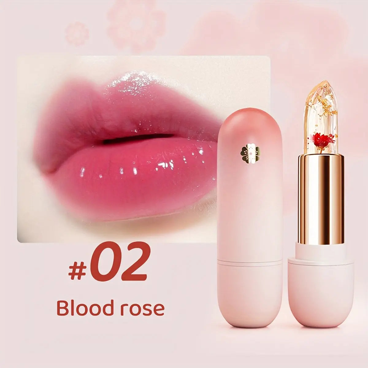 Crystal Translucent Color-changing Petal Jelly Lipstick Temperature Change Lazy Lipstick Moisturizing Nourishing Water Feeling Natural Color Lipstick Valentine's Day Gifts - KYAAN