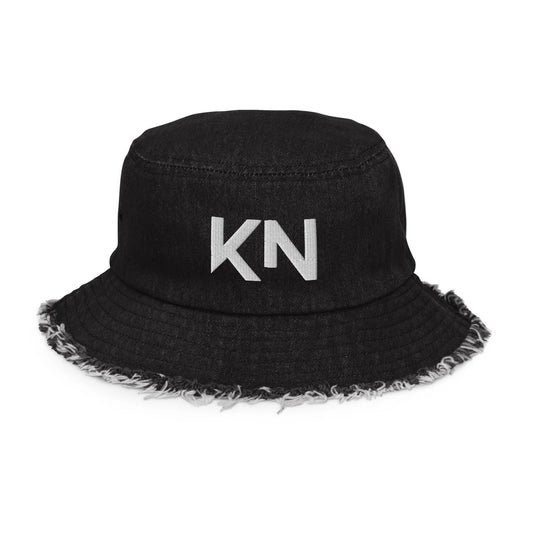 Distressed denim bucket hat - KYAAN URBAN ELEGANCE - KYAAN