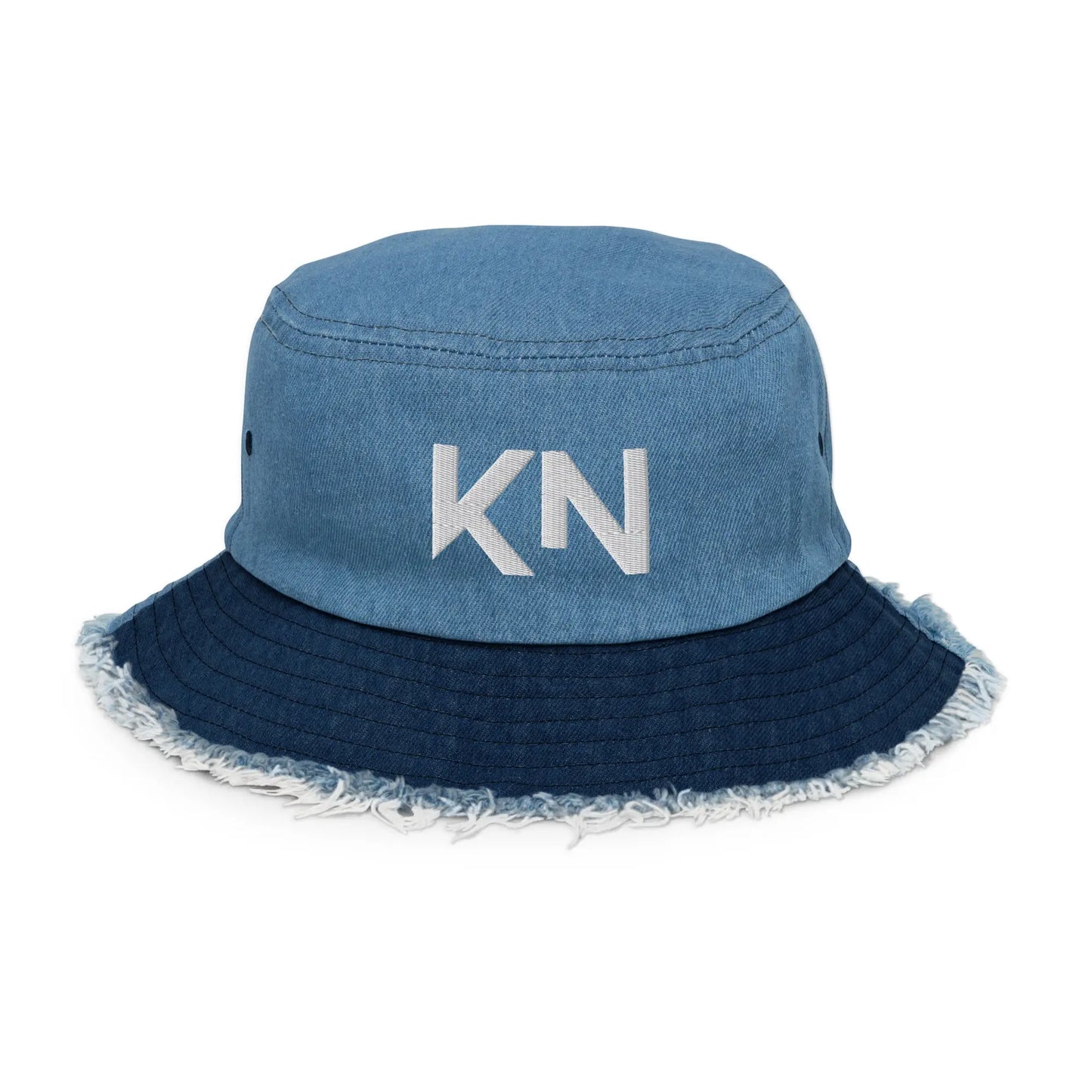 Distressed denim bucket hat - KYAAN URBAN ELEGANCE - KYAAN