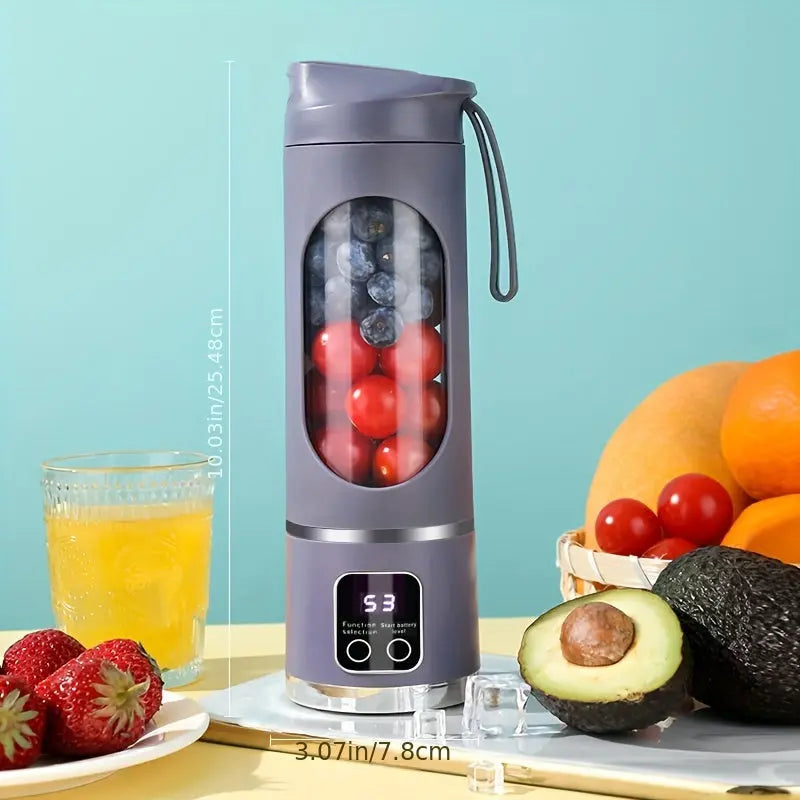 YAOWITHSU Portable Blender with LED Display - 15.22oz USB Rechargeable Juicer for Smoothies & Fresh Juice, Ideal for Sports & Outdoor Use - KYAAN