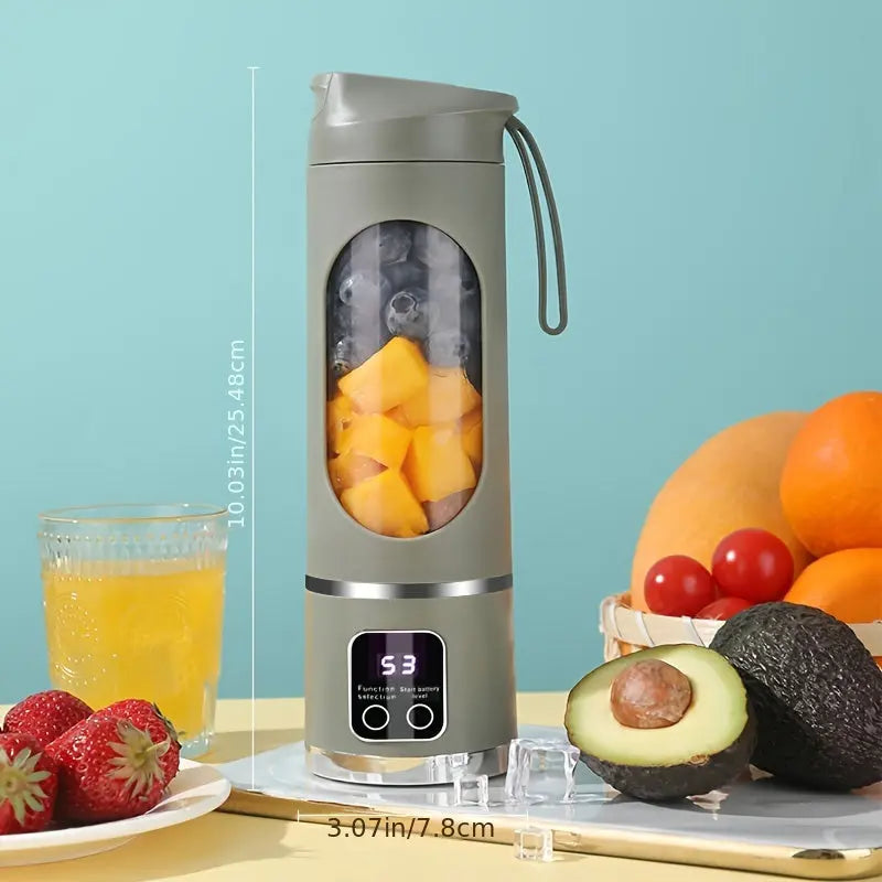 YAOWITHSU Portable Blender with LED Display - 15.22oz USB Rechargeable Juicer for Smoothies & Fresh Juice, Ideal for Sports & Outdoor Use - KYAAN