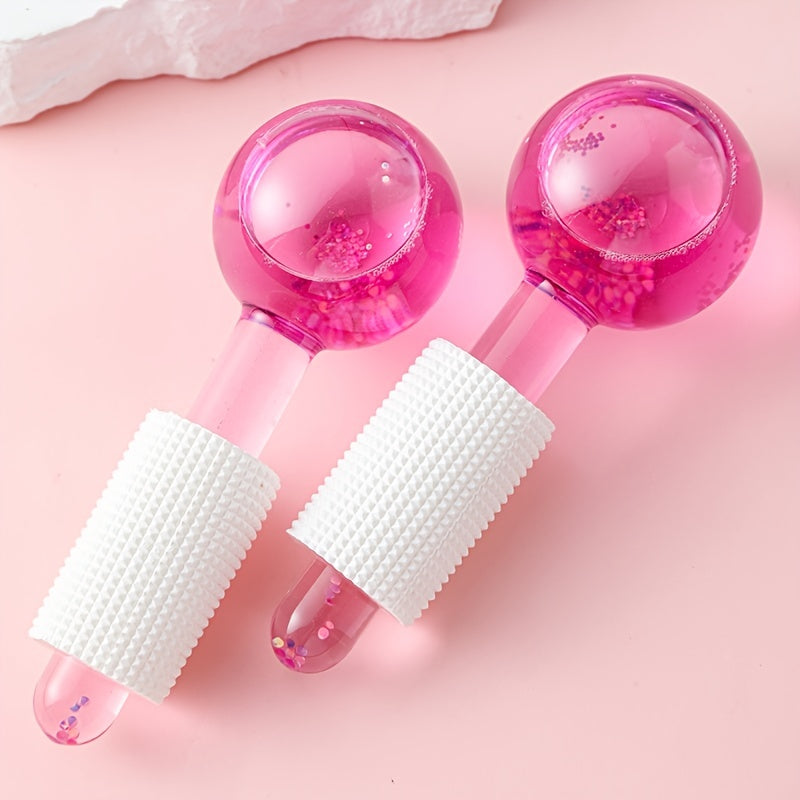 2pcs Ice Globes, Face Massager, Face Tools, Facial Ice Globes, Cooling Globes, Globes For Face Neck & Eyes, Daily Beauty, Skin Care - KYAAN