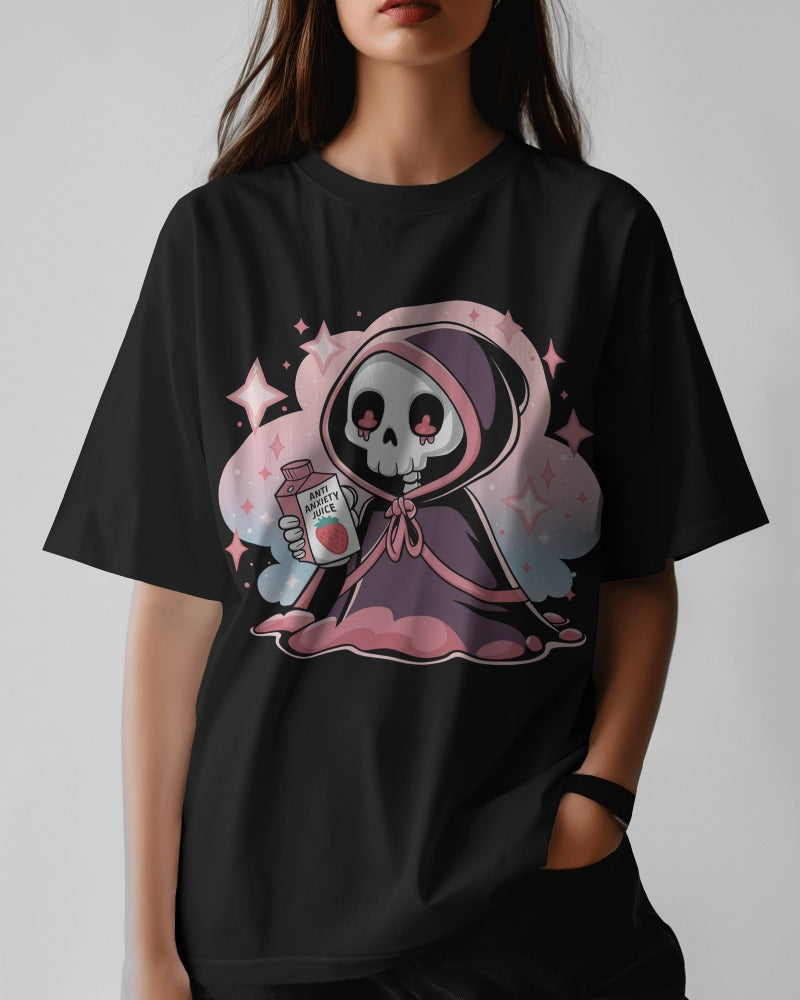 Anti Anxiety Juice Cute Oversized T-Shirt - KYAAN URBAN ELEGANCE