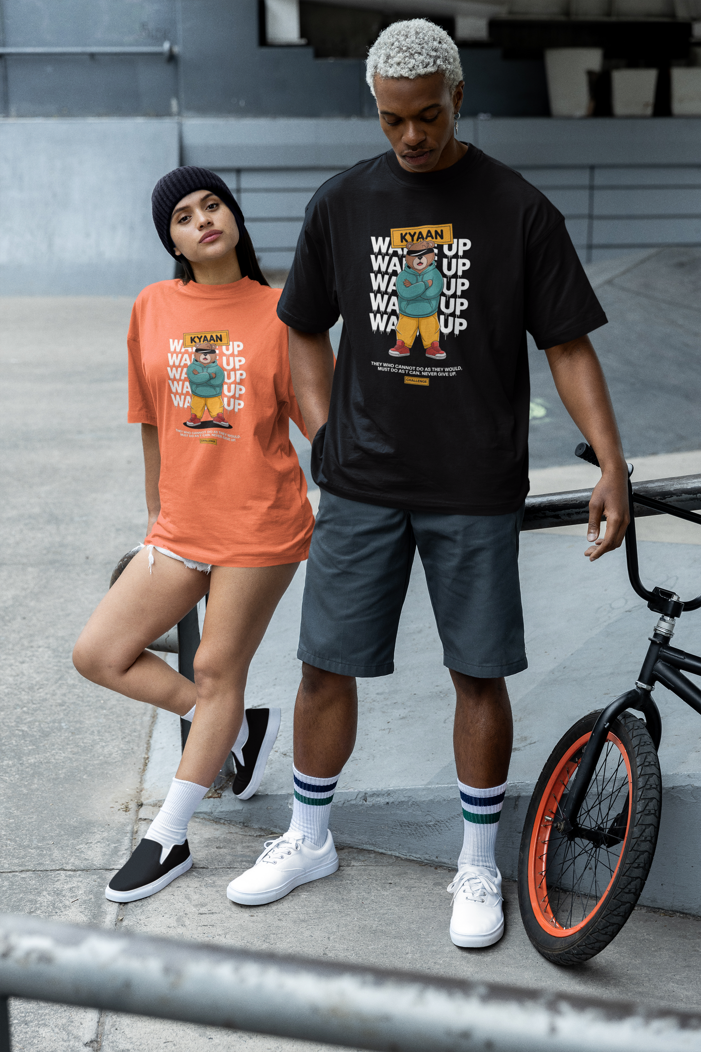 WAKE UP Unisex Oversized T-Shirt - KYAAN URBAN ELEGANCE