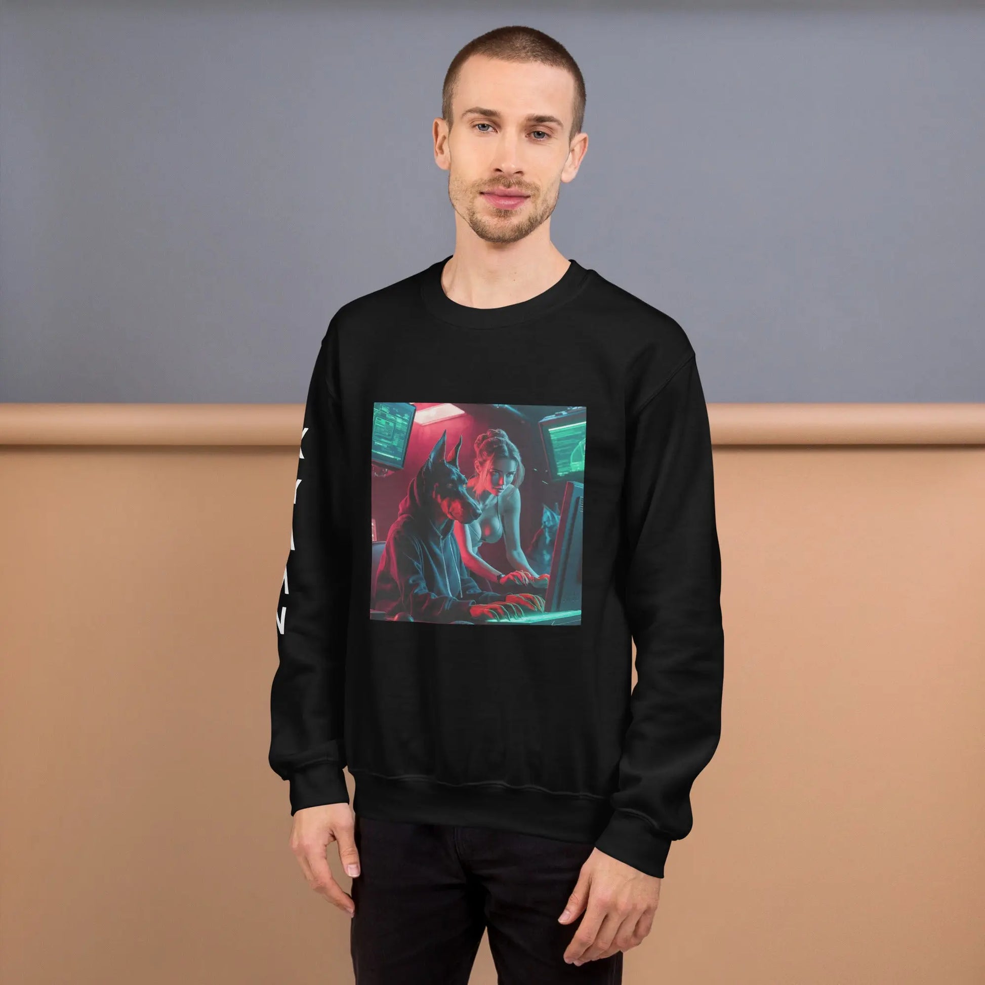 Men's Sweatshirt Dog Cyberpunk - KYAAN URBAN ELEGANCE - KYAAN