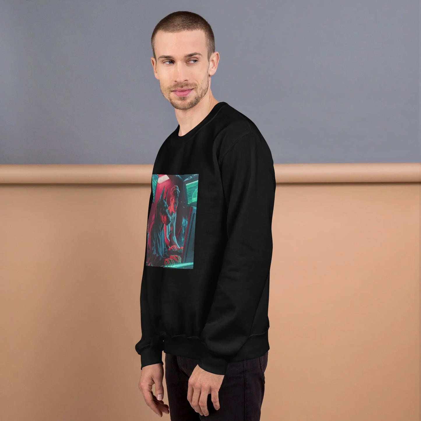 Men's Sweatshirt Dog Cyberpunk - KYAAN URBAN ELEGANCE - KYAAN